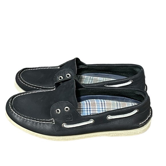 Sperry Top Sider leather boat/dock shoe size 10 Navy Blue perfect for summer - Picture 7 of 8